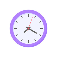 The round clock face shows the scheduled time.