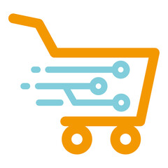 digital shopping cart logo design template