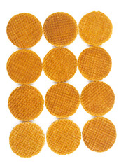 Dutch waffle isolated on white background