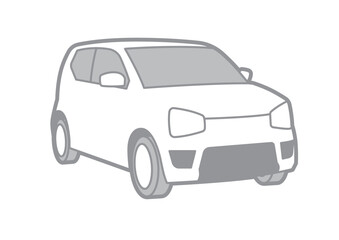 COMPACT VECTOR ILLUSTRATOR ON WHITE BACKGROUND - SPORTCAR_T040 : 536033596