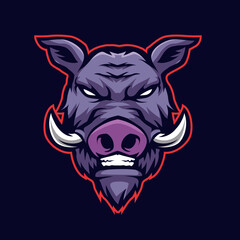 Obraz premium boar head mascot gaming logo illustration
