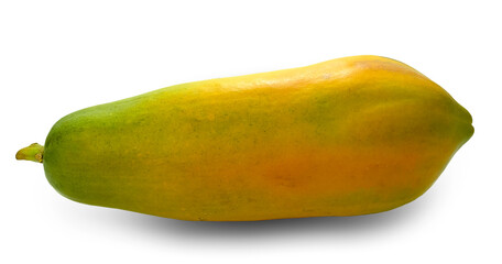 Healthy fresh fruit papaya from nature isolated on white background With a clipping path