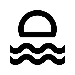 Sunset Beach Vector Icon