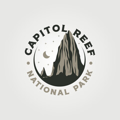 capitol reef vintage logo vector symbol illustration design © linimasa