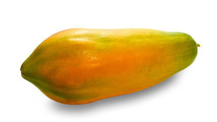 Healthy fresh fruit papaya from nature isolated on white background With a clipping path