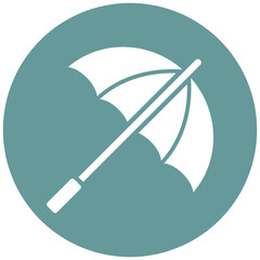 Umbrella with Rain Drops Icon Style