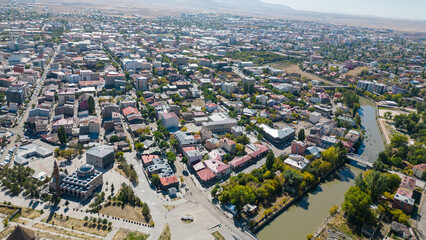 kars city landscape drone shooting
