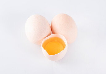 Fresh eggs and yolks for protein