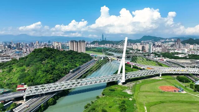 Time Lapse Traffic At Cityscape Downtown Xindian Taiwan