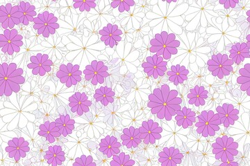 Fototapeta premium 2d seamless pattern Pretty pattern in small flowers Small white flowers light beige background Ditsy floral background The elegant the template for fashion prints