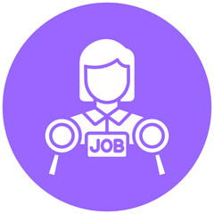 Job Seeker Female Icon Style
