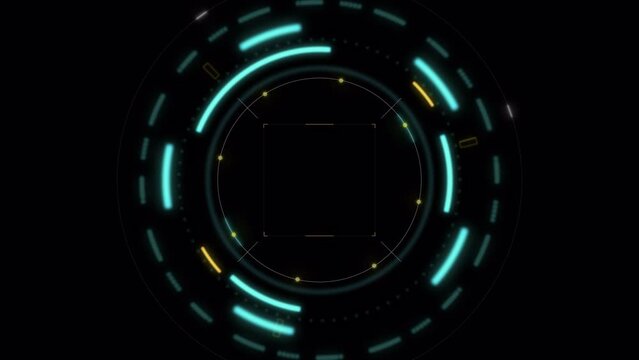 PNG Alpha.Abstract Circle and line HUD technological futuristic elements.particle data background future design.