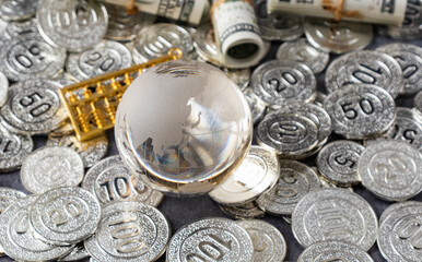 Glass Globe and dollar finance