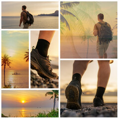 collage of images of travel in tropical country