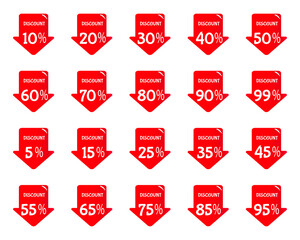 Discount icons - creative illustration with discount concept for sale, promotion, offer and others