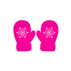 Winter mittens. Vector image. 