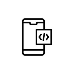 code icon, vector line style