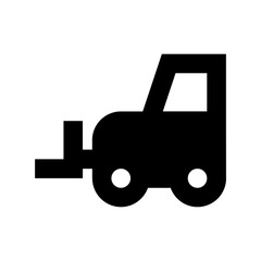 Forklift Truck Flat Vector Icon 
