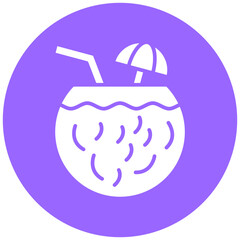 Coconut Drink Icon Style