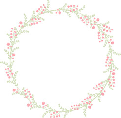 minimal sweet pastel wreath flowers frame