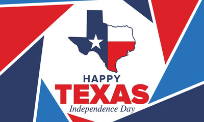 Texas Independence Day. Freedom holiday in Unites States, celebrated annual in March. Lone star flag. Texas flag. Patriotic sign and elements. Poster, card, banner and background. Vector illustration