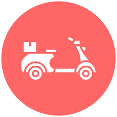 Delivery Bike Icon Style