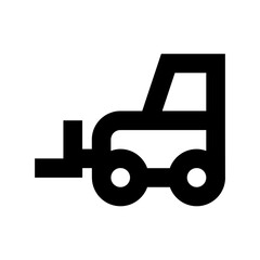 Forklift Truck Flat Vector Icon 