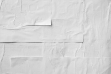 white crumpled and creased paper poster texture background