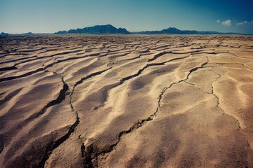 Parched Earth. Dry and cracked. Drought and desertification. An ecological disaster. 