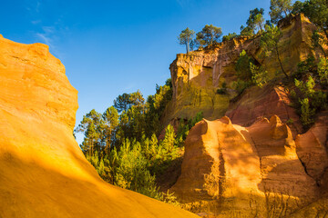 Colourful Ocher Trail in the French Provencal Colorado in Roussillon France