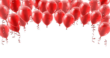 Red Party Balloons Background