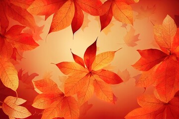 Fototapeta na wymiar Autumn seasonal background autumn golden red and orange colored leaves isolated on a white background with copy space Hello autumn