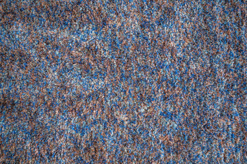 Blue frieze carpet multicolor tone. Soft texture for graphic background use.