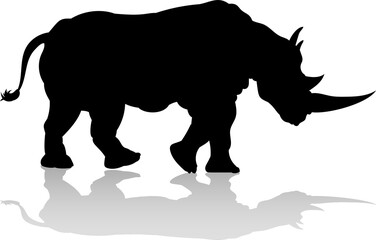 Obraz na płótnie Canvas Rhino Animal Silhouette