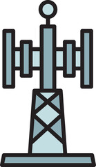 transmitting tower and communication tower icon illustration