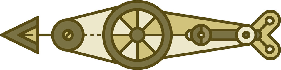 Obraz premium decorative arrow weapon steampunk style illustration