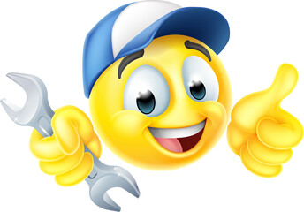 Mechanic or Plumber Spanner Emoticon Emoji Icon