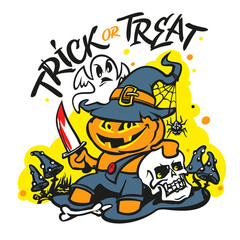 Trick or treat png, Halloween for kids, Halloween ghost, pumpkin, jack-o-lantern png, cut file. Halloween clipart png