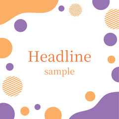 ハロウィン色の幾何学模様フレーム　正方形