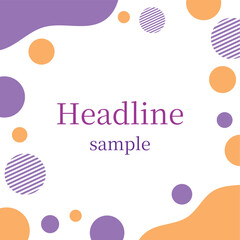 ハロウィン色の幾何学模様フレーム　正方形