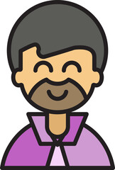 beard man character avatar illustration