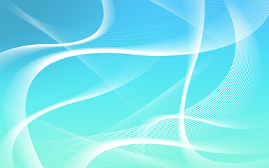 abstract white lines curve and laser beam on blue and green gradient background, banner, template, decor, fashion, technology