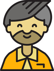 beard man character avatar illustration