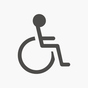 Disabled handicap vector icon. Disabled, wheelchair, disability person symbol sign.