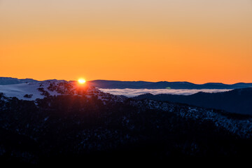 sunrise over the mountains