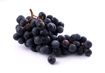 black grapes on a white background