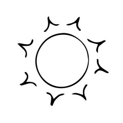 Bright sun vector illustration hand drawing