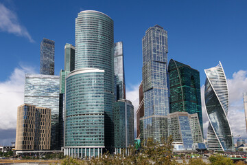 Fototapeta na wymiar Moscow city in sunny day