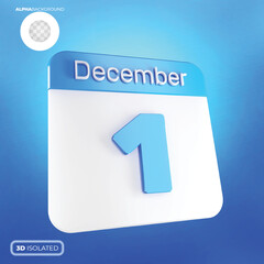 Calendar 1 December 3d premium