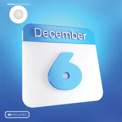Calendar 6 December 3d premium